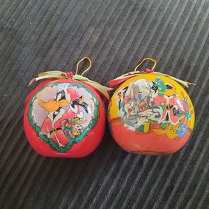 Two Vintage 1997 Warner Bros. Daffy Duck Ornaments